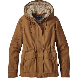prairie dawn jacket patagonia brown plaid fur hood